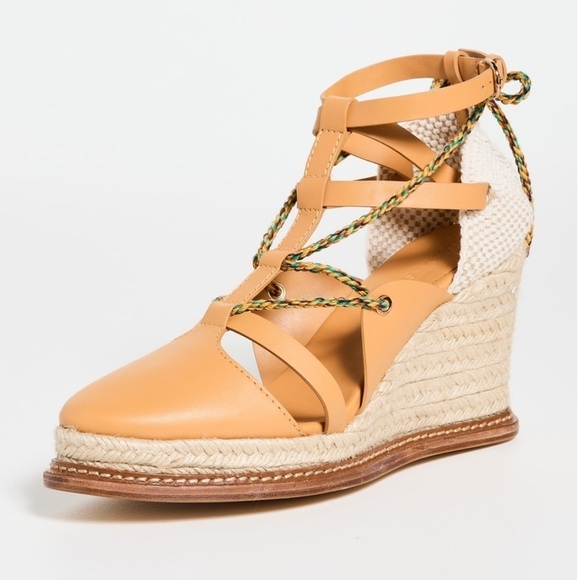 Ulla Johnson Concha Twisted Rope Espadrille Wedges in Chamomile Sz 41 - Picture 4 of 17